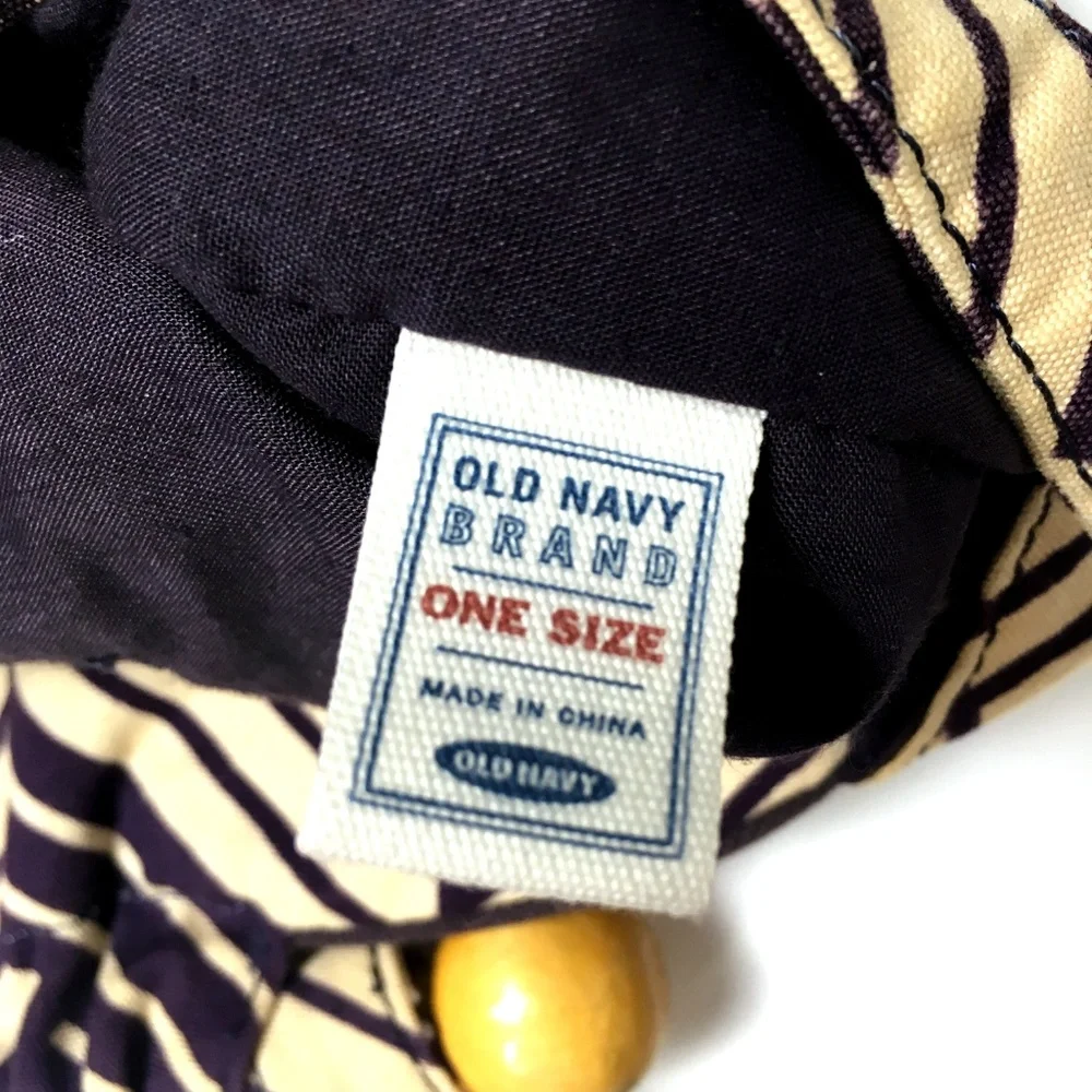 Old Navy Brown/Cream Geometric Fabric Purse